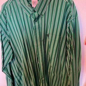 Green Striped Men's Shirt